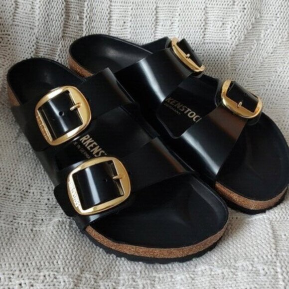 NEW Arizona high shine black with gold buckle - Picture 6 of 6